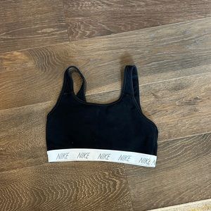 Nike black and white sports bra size medium